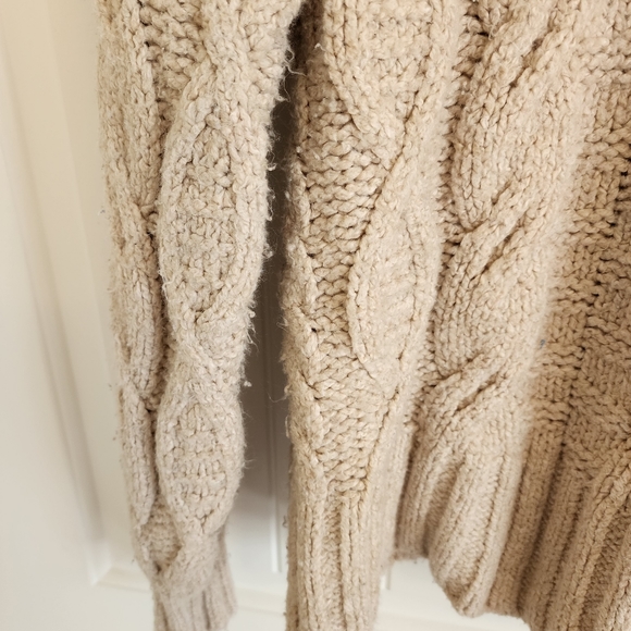 American Eagle Sweater XS Tan Beige Cable - Picture 7 of 13